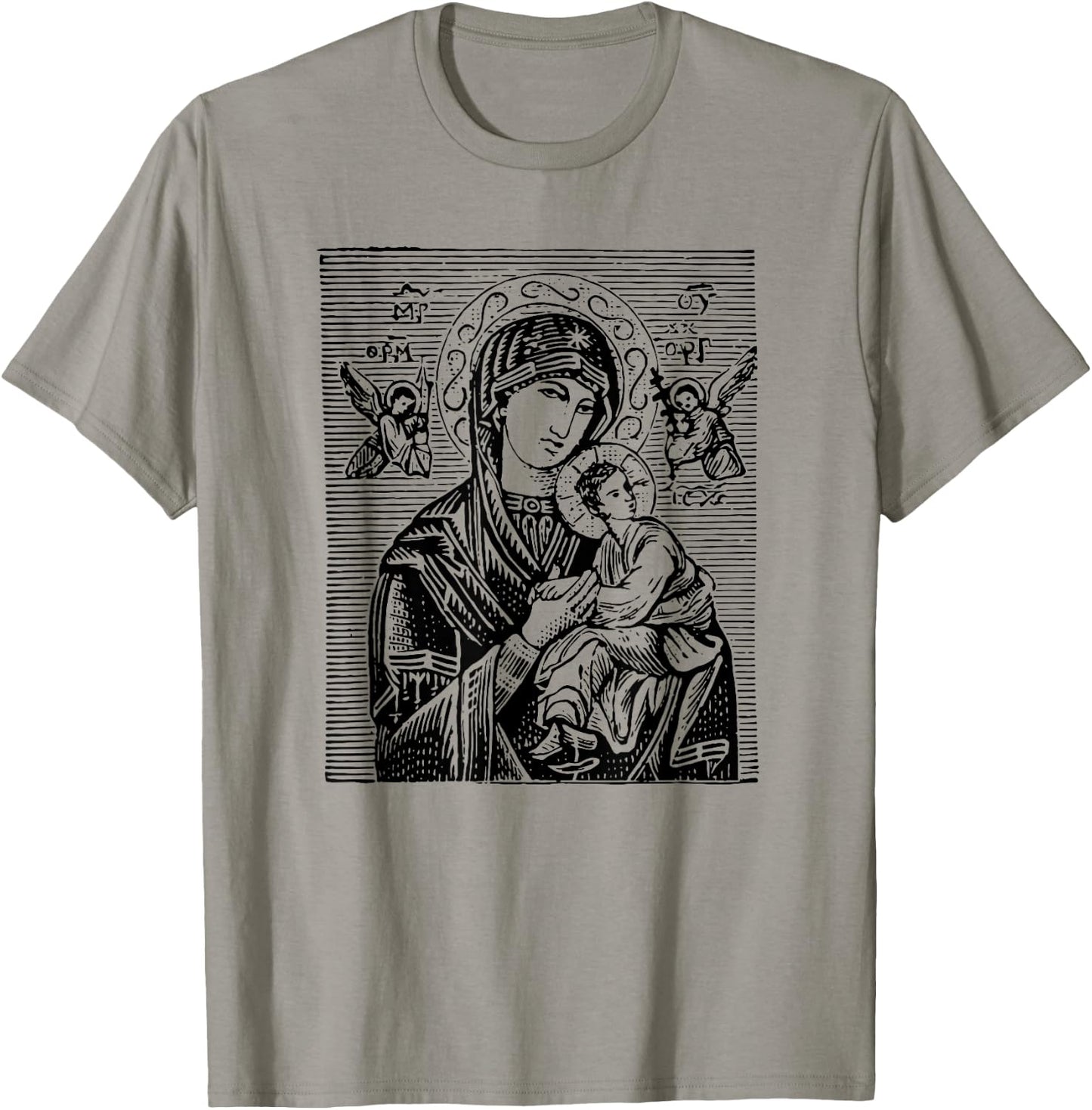 Virgin Mary - Religious Icon Art DTF448a T-Shirt - T-Shirt | Sand