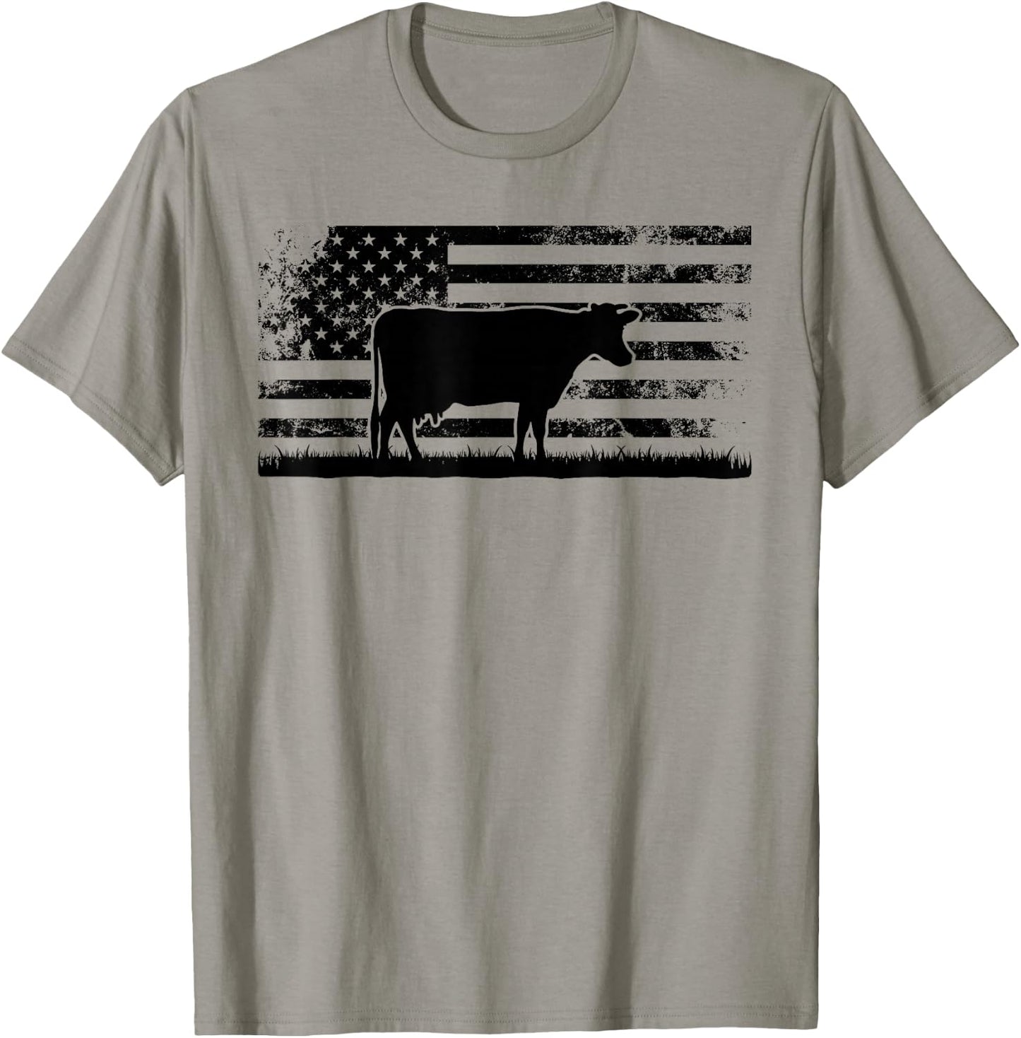 American Flag - Holstein Cow Rancher for Cattle Farmer T-Shirt - T-Shirt | Sand