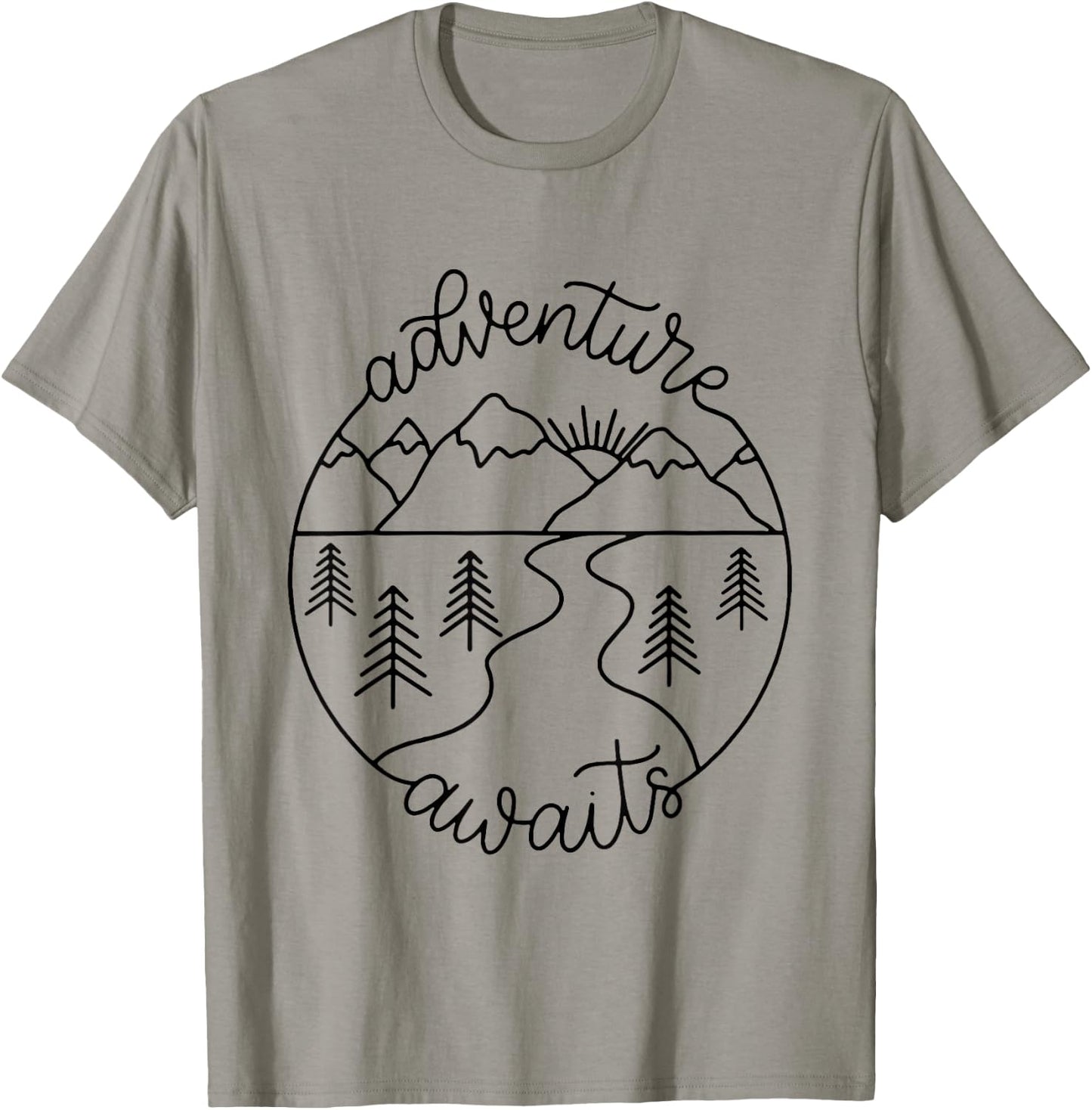 Happy Camper Adventure Awaits Summer Vacation Gift T-Shirt - T-Shirt | Sand