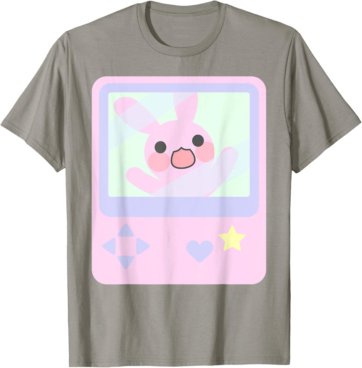 Kawaii Gamer Bunny Rabbit Pastel Shirt T-Shirt - T-Shirt | Sand