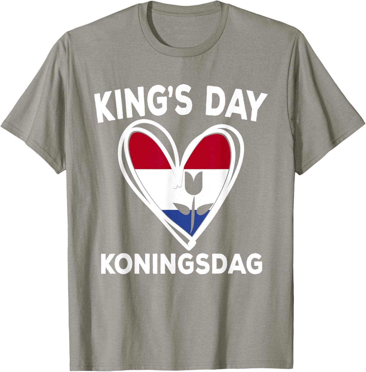 Koningsdag Netherlands 2024 Tulip Heart Kings Day Amsterdam T-Shirt - T-Shirt | Sand