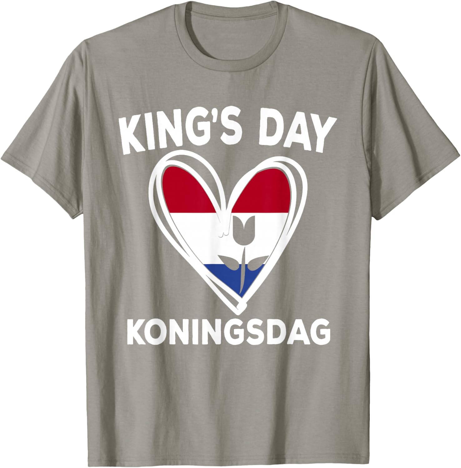 Koningsdag Netherlands 2024 Tulip Heart Kings Day Amsterdam T-Shirt - T-Shirt | Sand