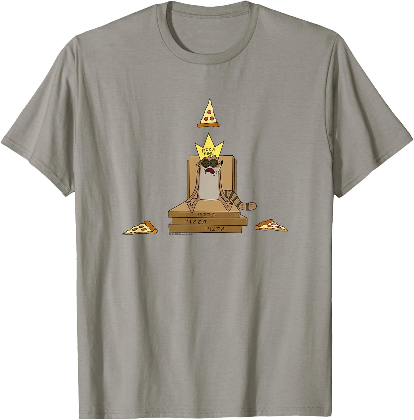 Regular Show Pizza King Rigby T-Shirt - T-Shirt | Sand