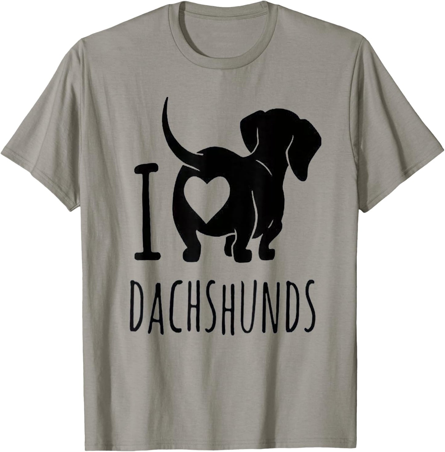 Cute Puppy Dog Lovers I Love Dachshunds Heart Women Girls Kids T-Shirt - T-Shirt | Sand