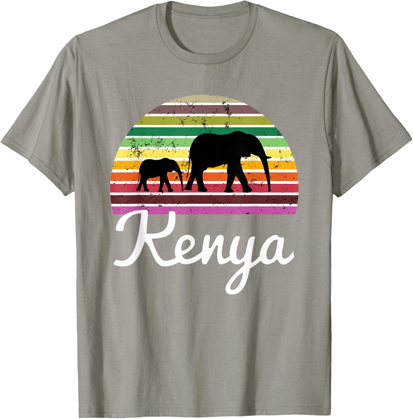 Kenya Shirt Elephant Safari Gift T Shirt T-Shirt - T-Shirt | Sand