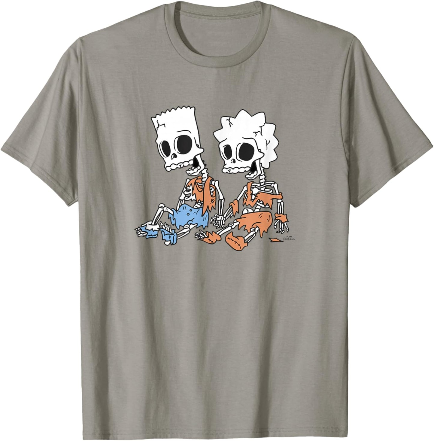 The Simpsons Bart & Lisa Skeletons T-Shirt - T-Shirt | Sand