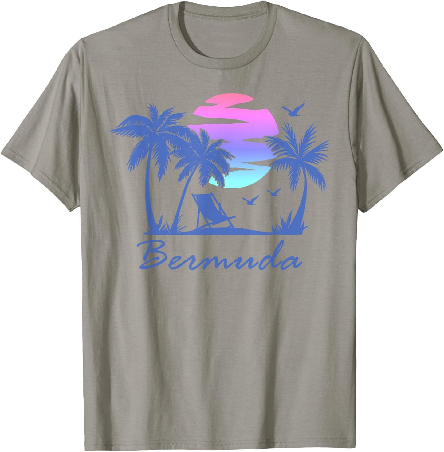 BERMUDA Beach Vacation Trip Retro Vintage Sunset Graphic Women Girls Kids T-Shirt - T-Shirt | Sand