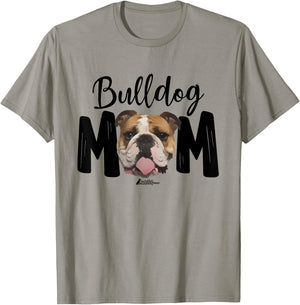 Cute English Bulldog Mom Top, Funny Bully Dog Mom T-Shirt - T-Shirt | Sand