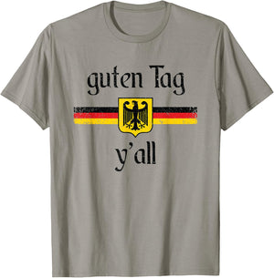 Oktoberfest German Flag Eagle Festival Hello Y'all T-Shirt - T-Shirt | Sand