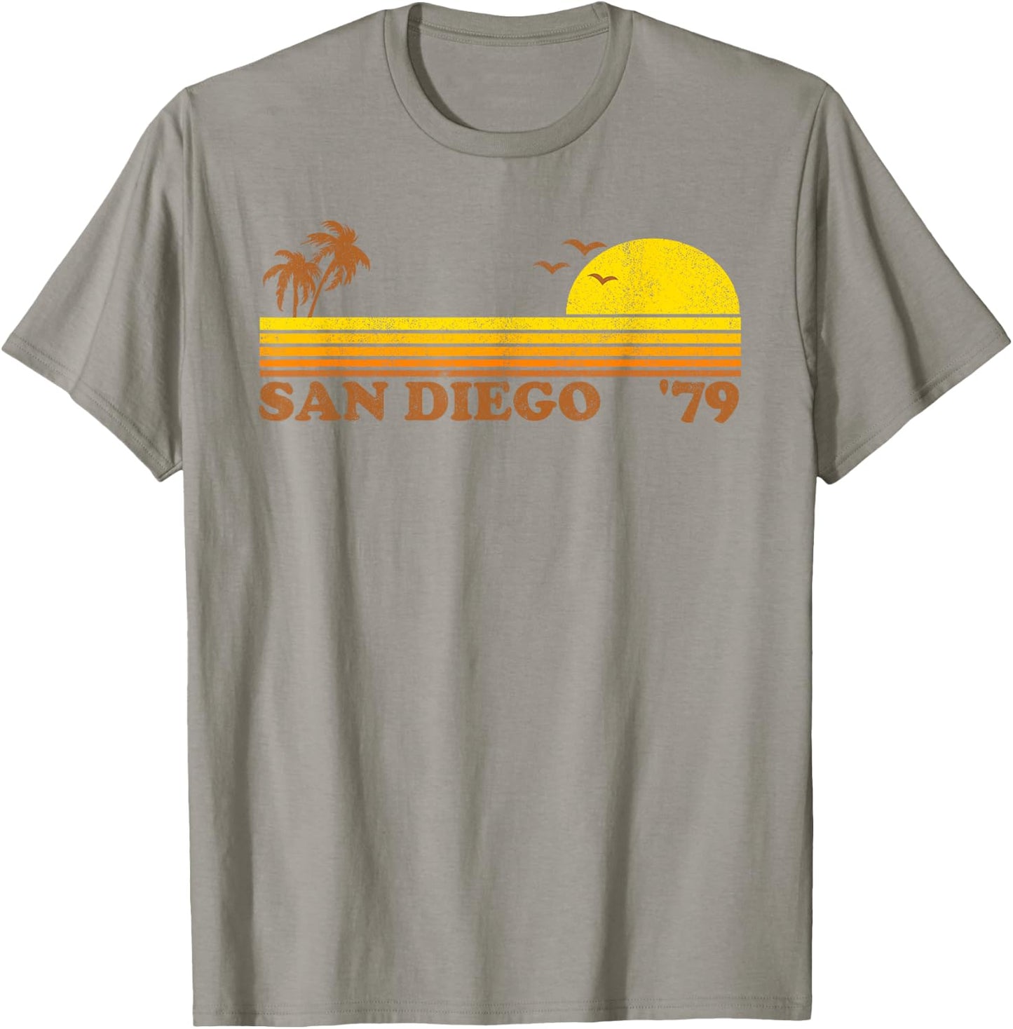 Vintage San Diego California Retro Beach Surfing 70's Gift Men Women Girls Kids T-Shirt - T-Shirt | Sand