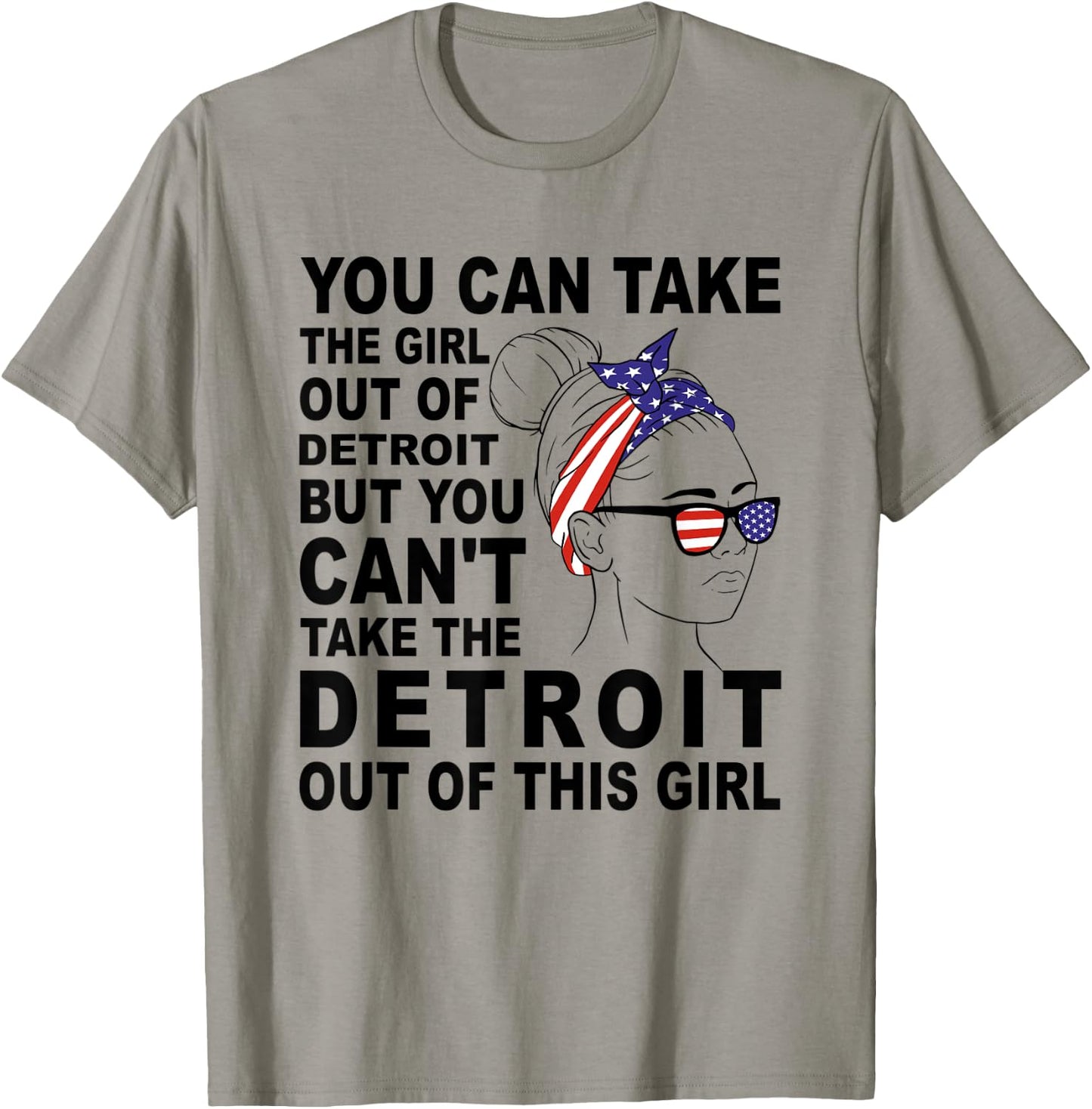 Classic Retro Girl From Detroit - Proud Detroit Girl T-Shirt - T-Shirt | Sand