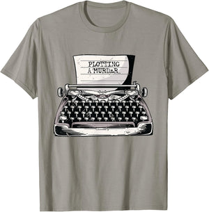 Plotting A Murder Book Writing Novel Author Writer T-Shirt - T-Shirt | Sand