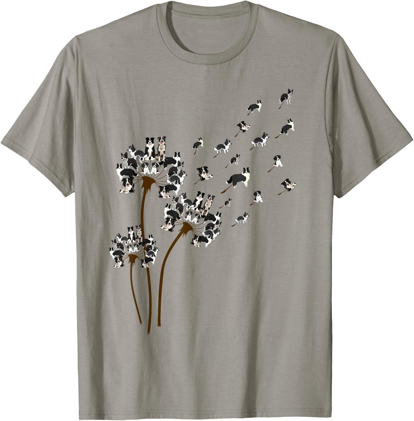 Border Collie Dandelion Funny Gift Dog Lovers Women T-Shirt - T-Shirt | Sand