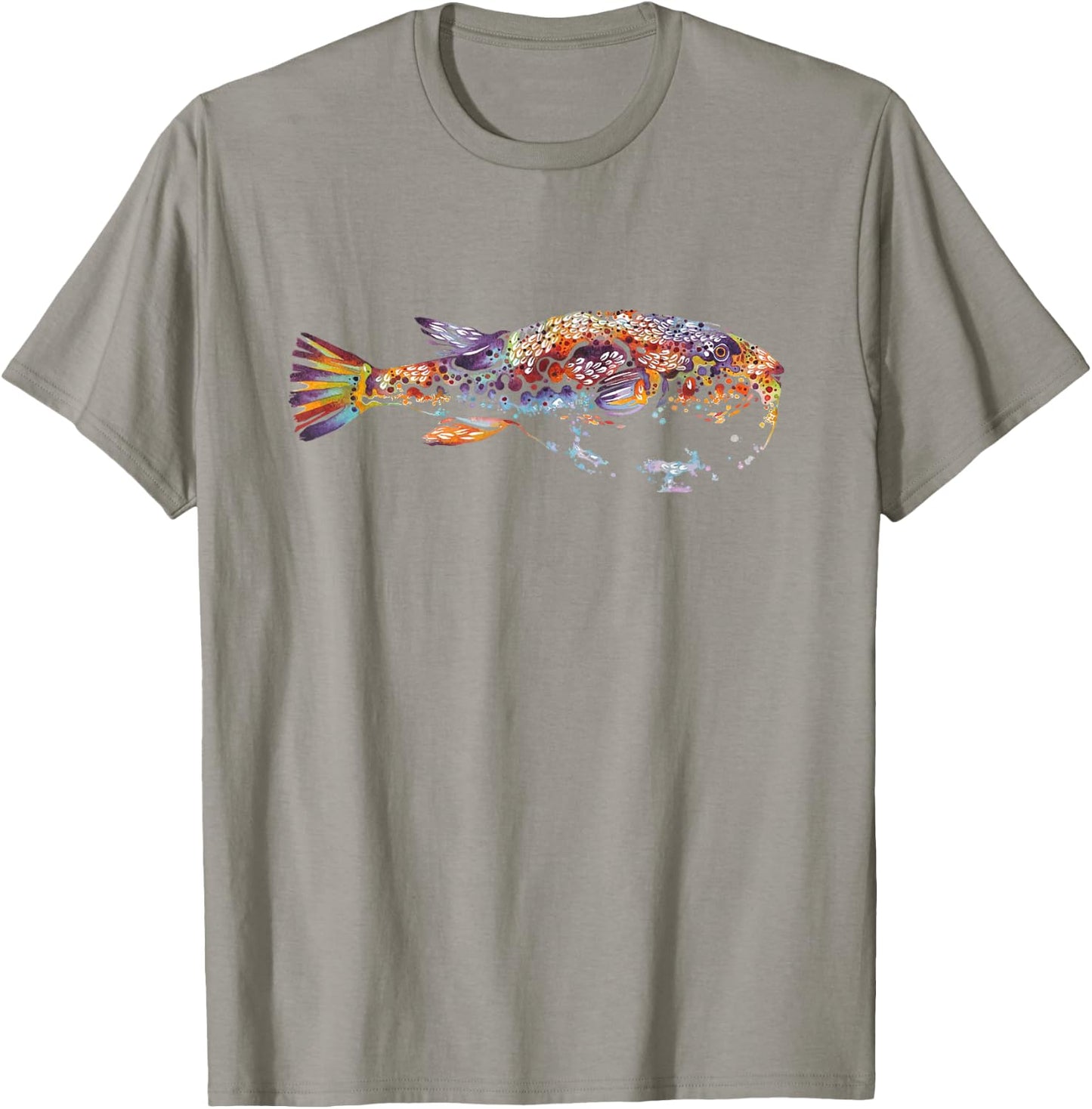 fugu fish butterfly Botanical Flower Plant blossom T-Shirt - T-Shirt | Sand