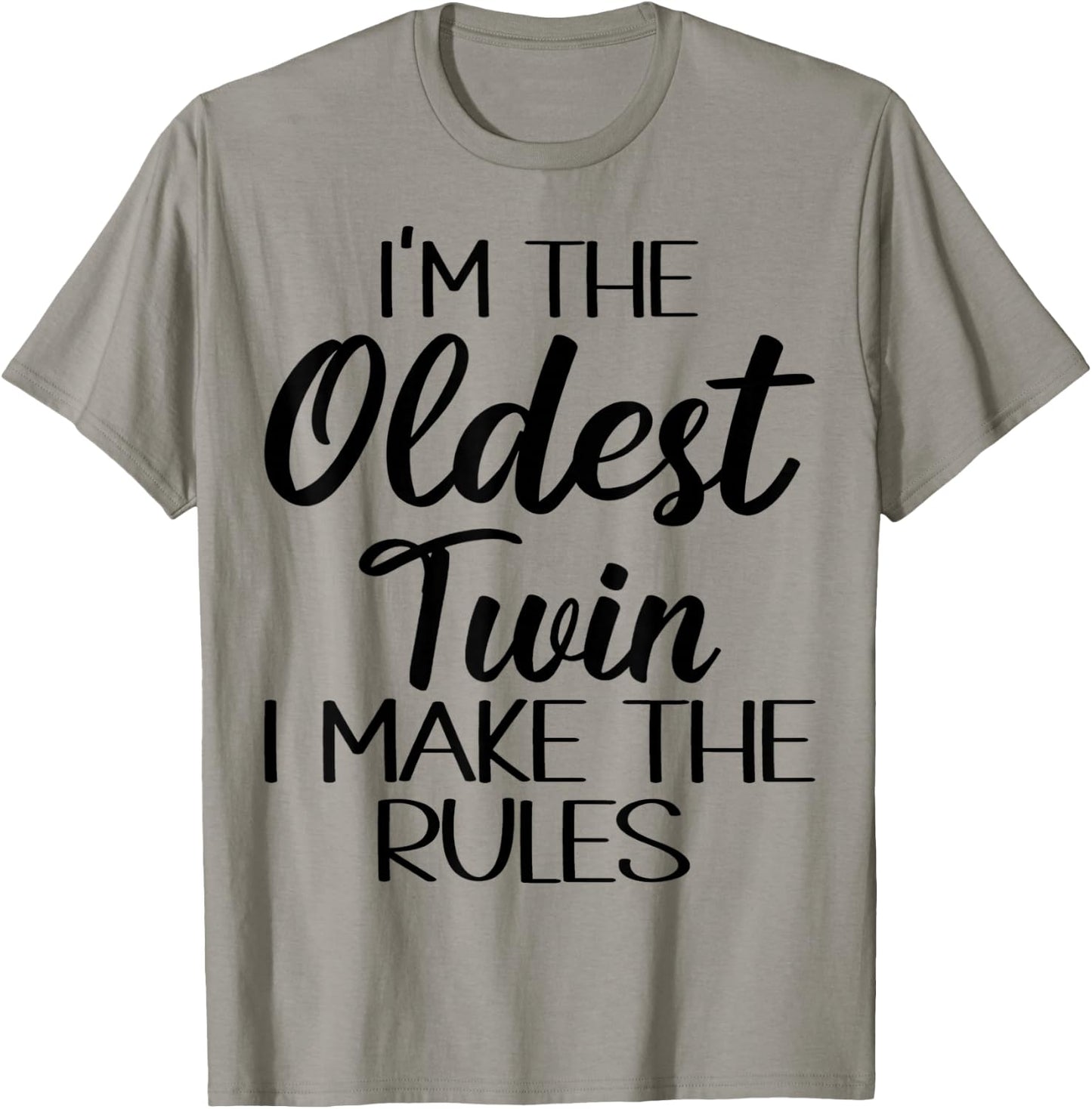 Oldest Twin Shirt Birthday Sibling Funny Twins Matching T-Shirt - T-Shirt | Sand