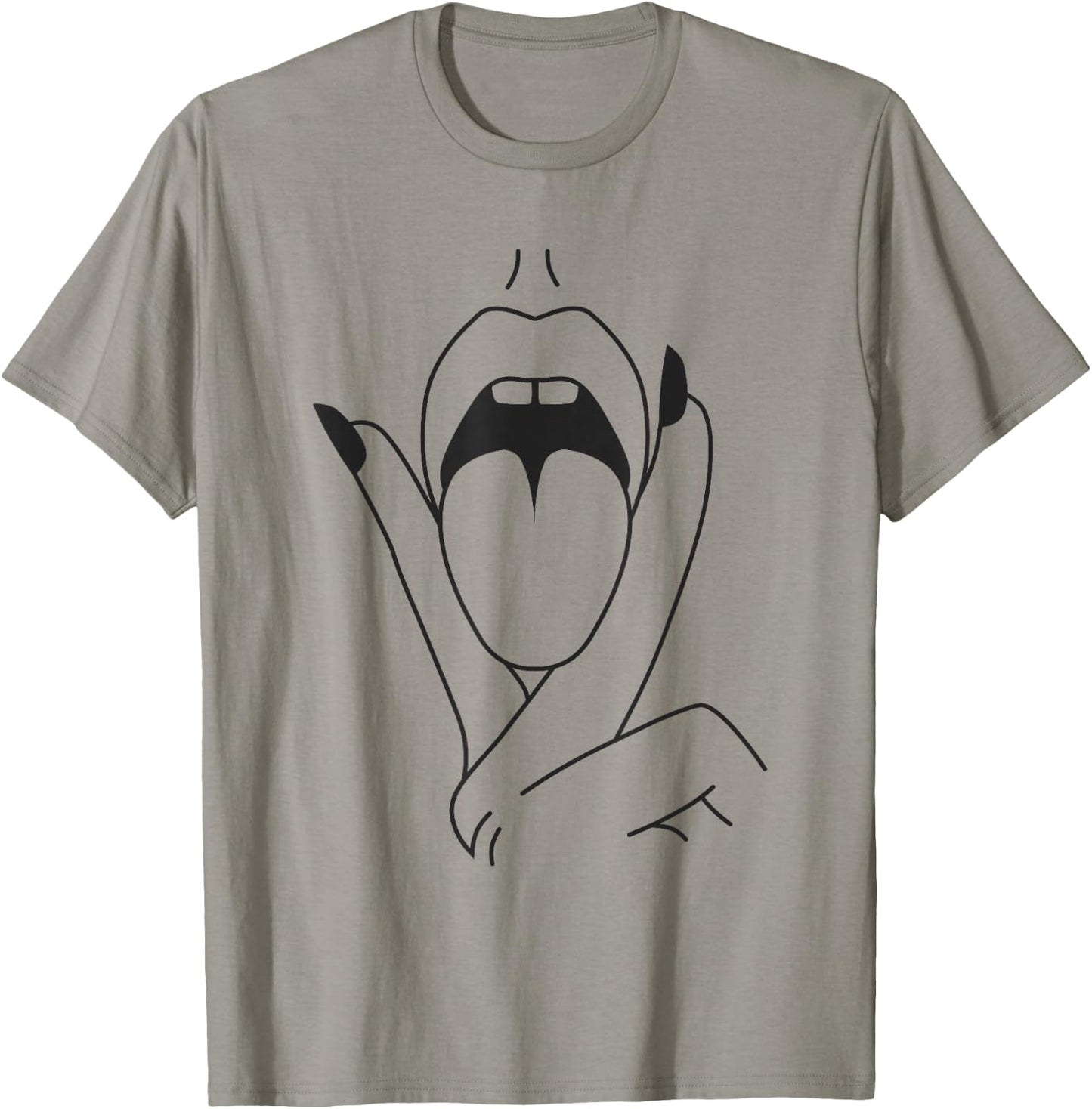 Lips Tongue Sexy Mouth Kiss Women T-Shirt - T-Shirt | Sand