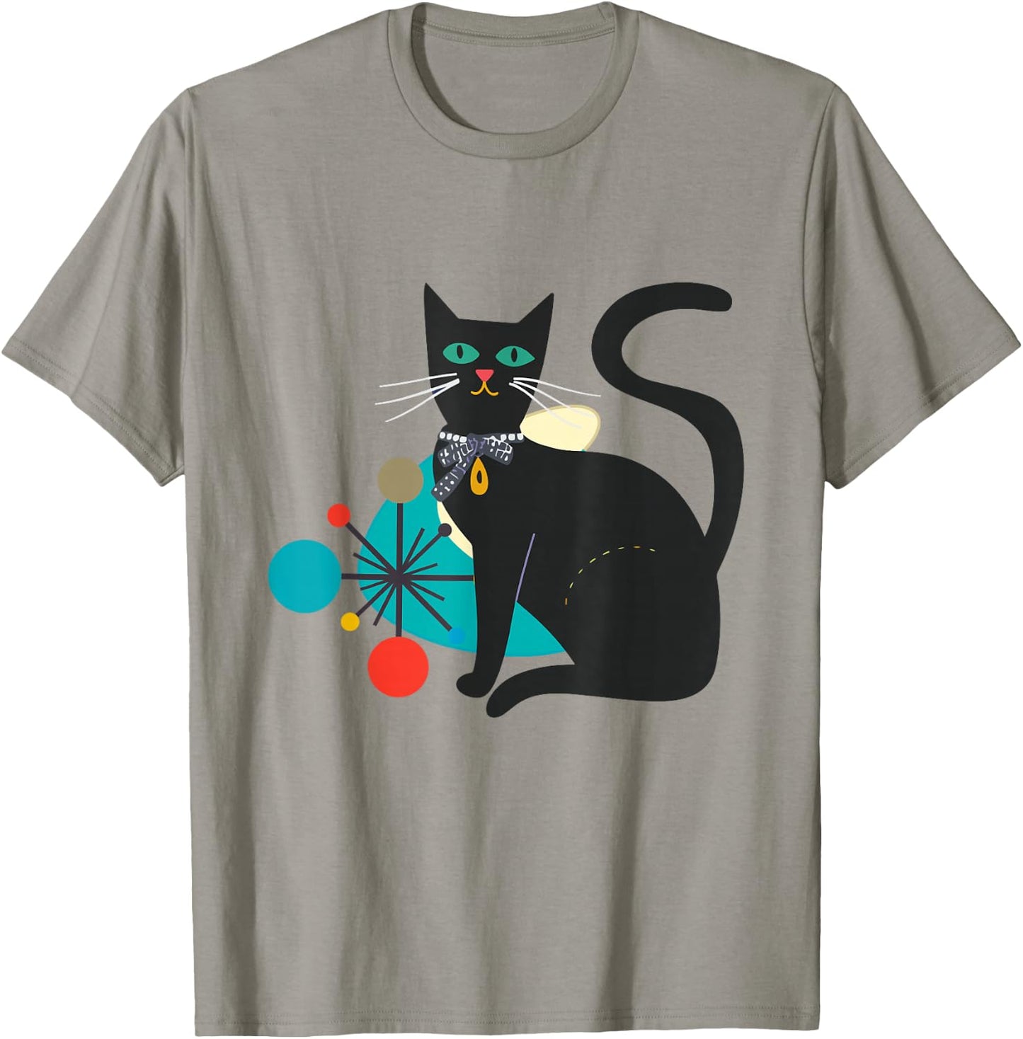 Cat Retro Midcentury Atomic Age Feline Mid Century T-Shirt - T-Shirt | Sand