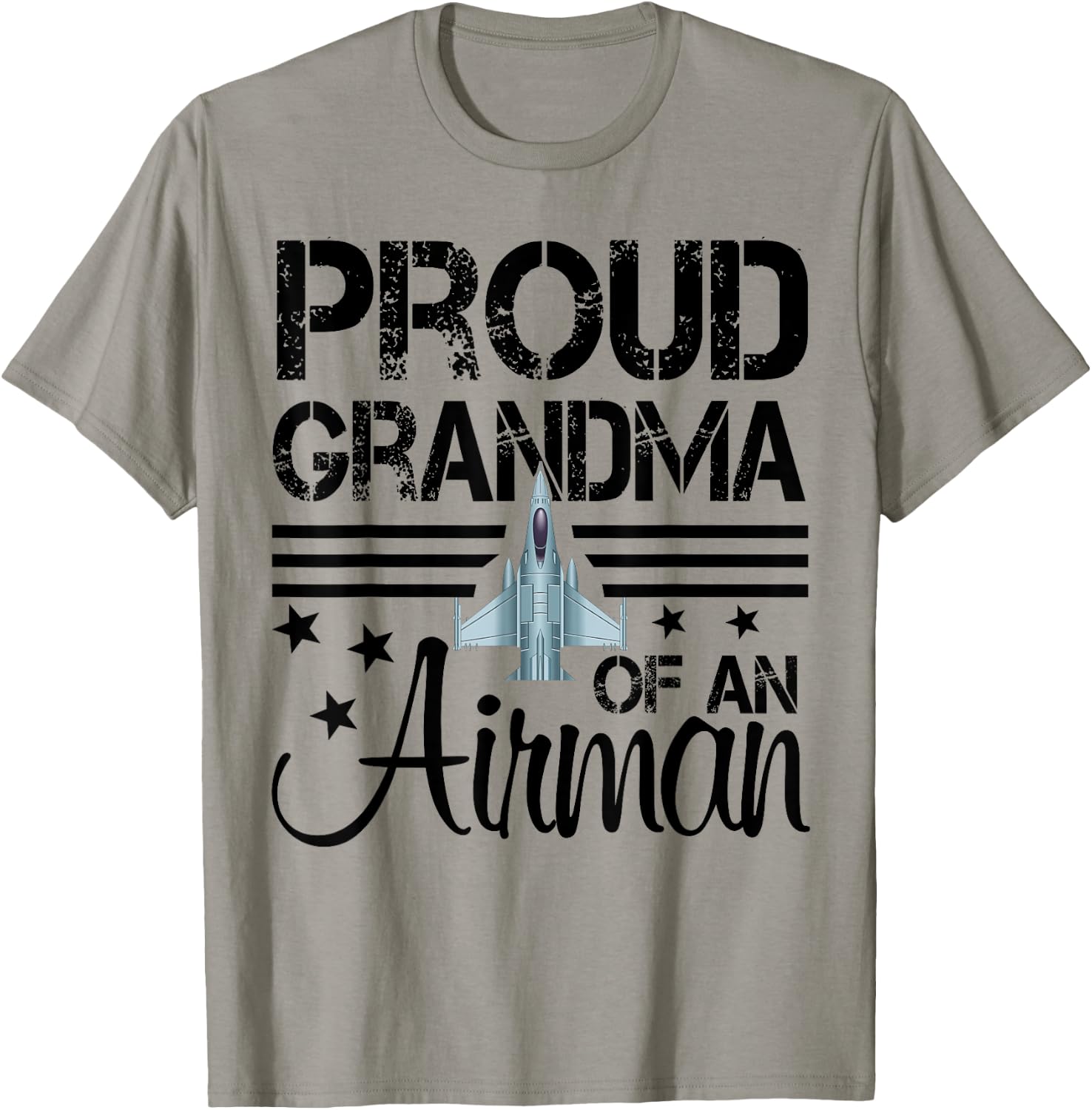Proud Grandma of An Airman Jet Plane Pilot T-Shirt - T-Shirt | Sand