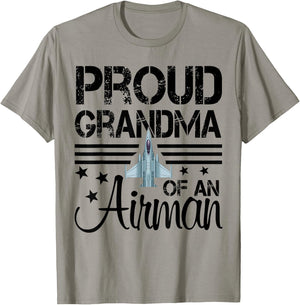 Proud Grandma of An Airman Jet Plane Pilot T-Shirt - T-Shirt | Sand