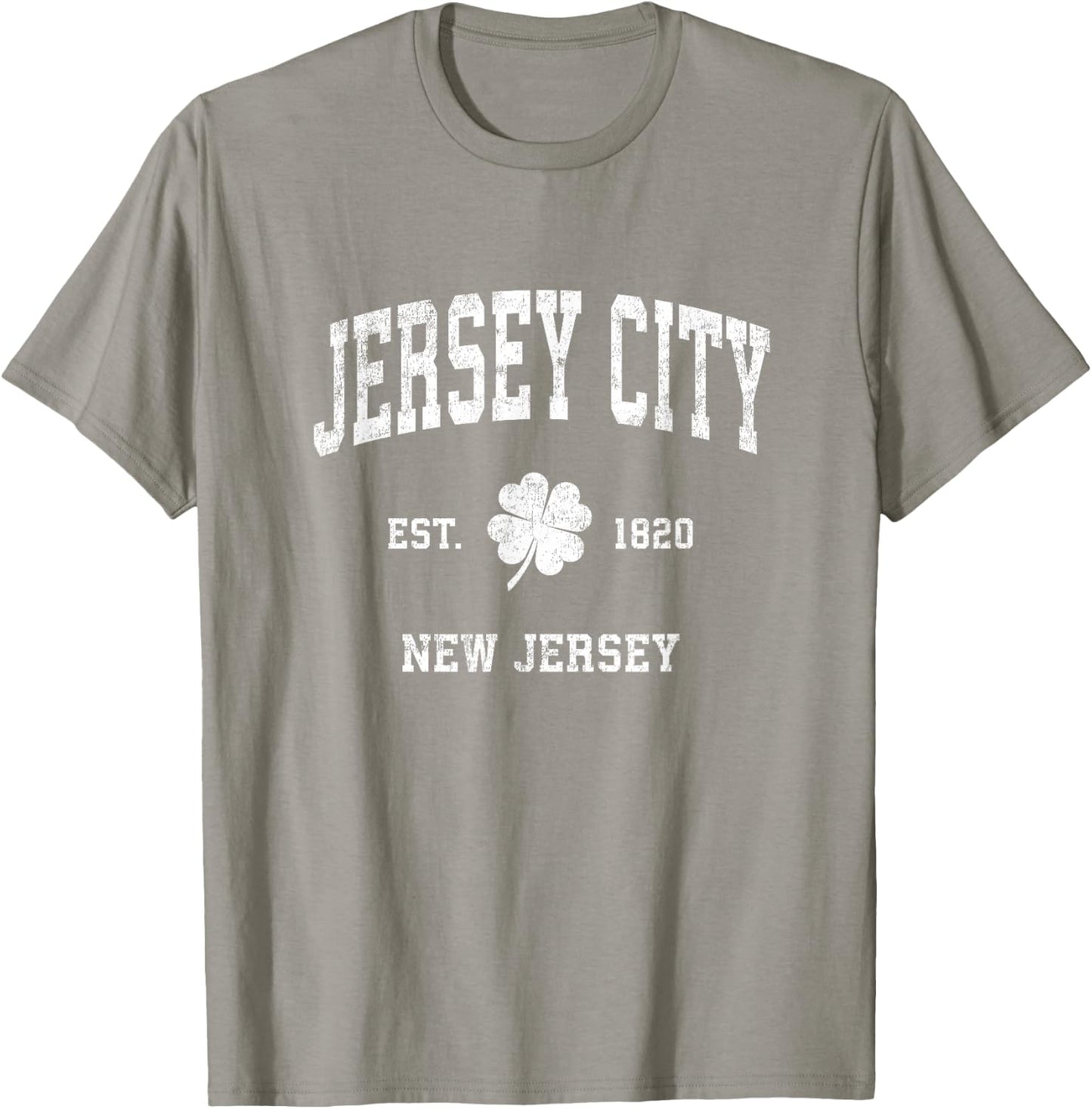 Jersey City New Jersey Vintage Shamrock Sports T-Shirt - T-Shirt | Sand