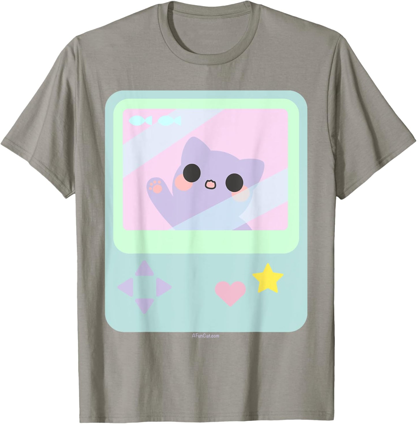 Super Kawaii Gamer Cat kitty Pastel Anime Inspired Women Girls Kids T-Shirt - T-Shirt | Sand