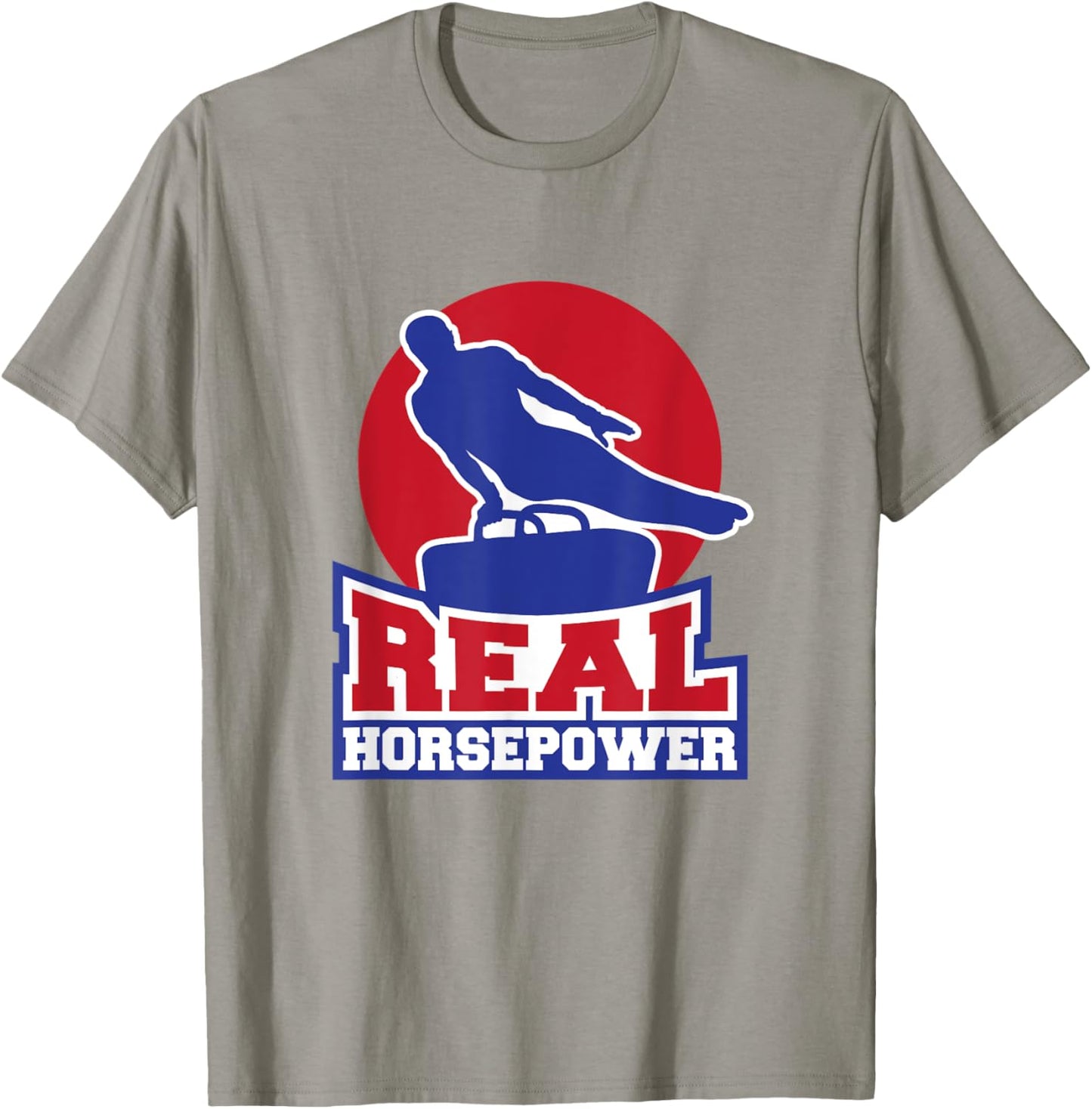 Gymnastic Pommel Horse Spinner, Male Gymnast Real Horsepower T-Shirt - T-Shirt | Sand