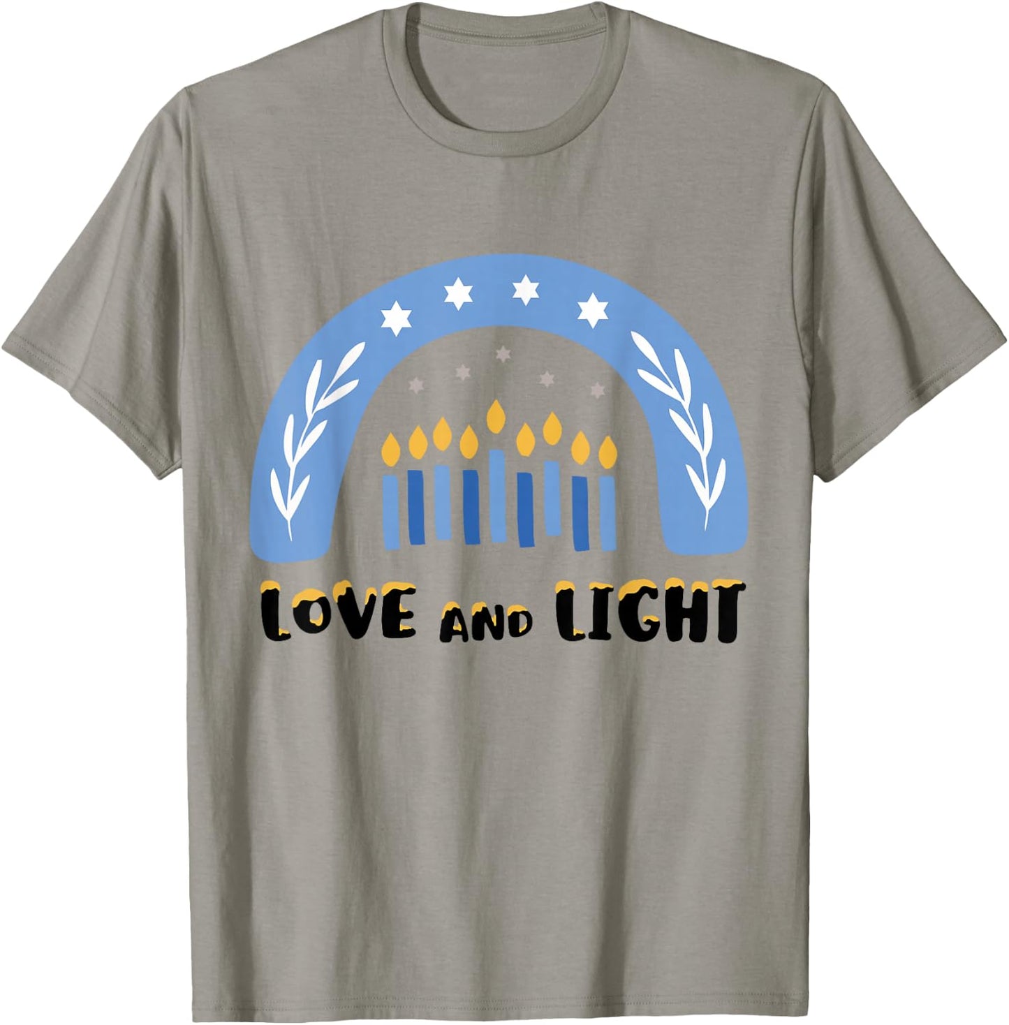 Love and Light Rainbow Hanukkah Shirt Jewish Chanukah T-Shirt - T-Shirt | Sand