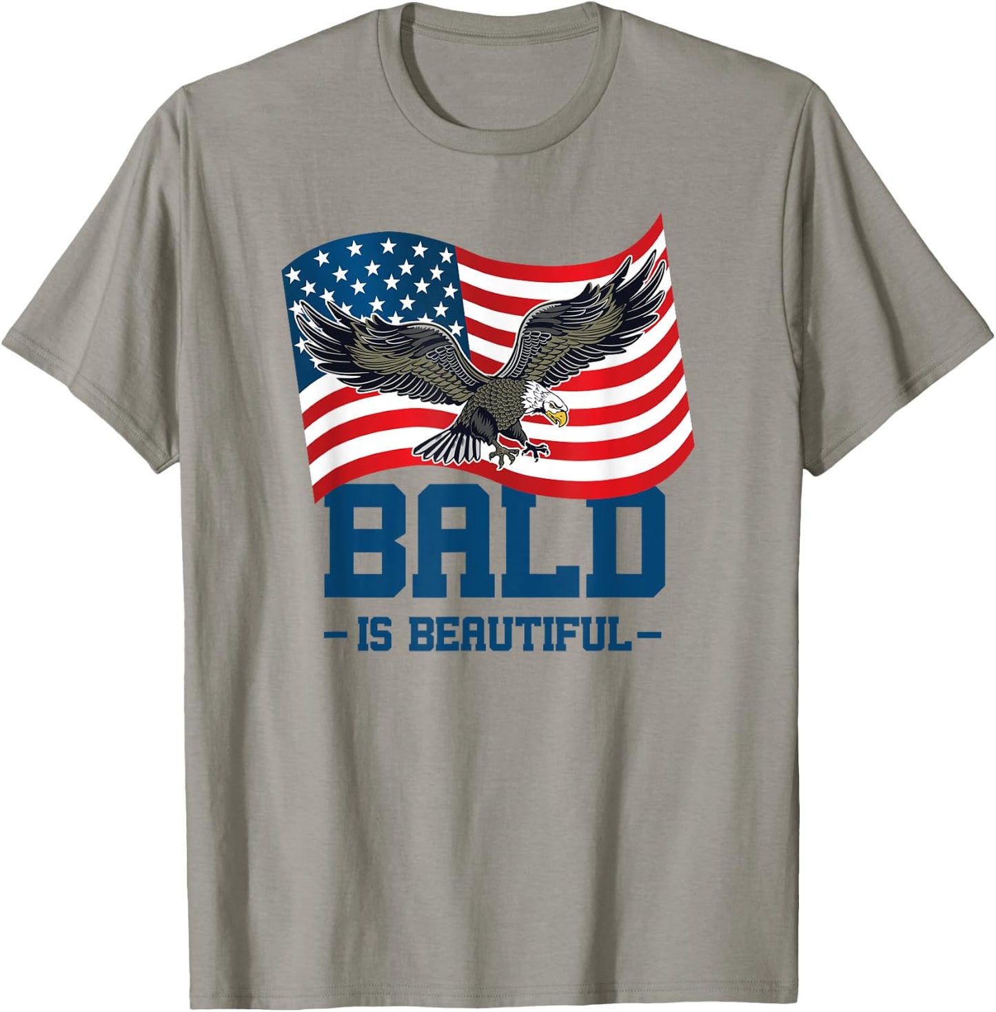 Bald Is Beautiful July 4th Eagle Patriotic American Flag USA Kids Men T-Shirt - T-Shirt | Sand