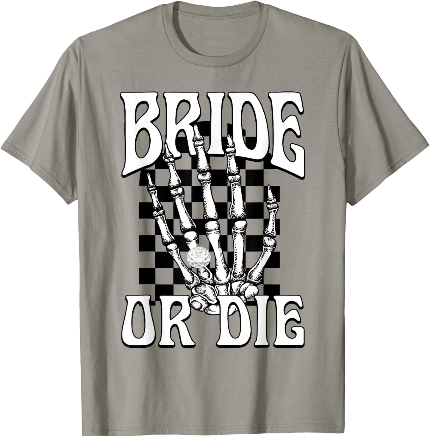 Bride Or Die Team Bride Gothic Halloween Bachelorette Party T-Shirt - T-Shirt | Sand