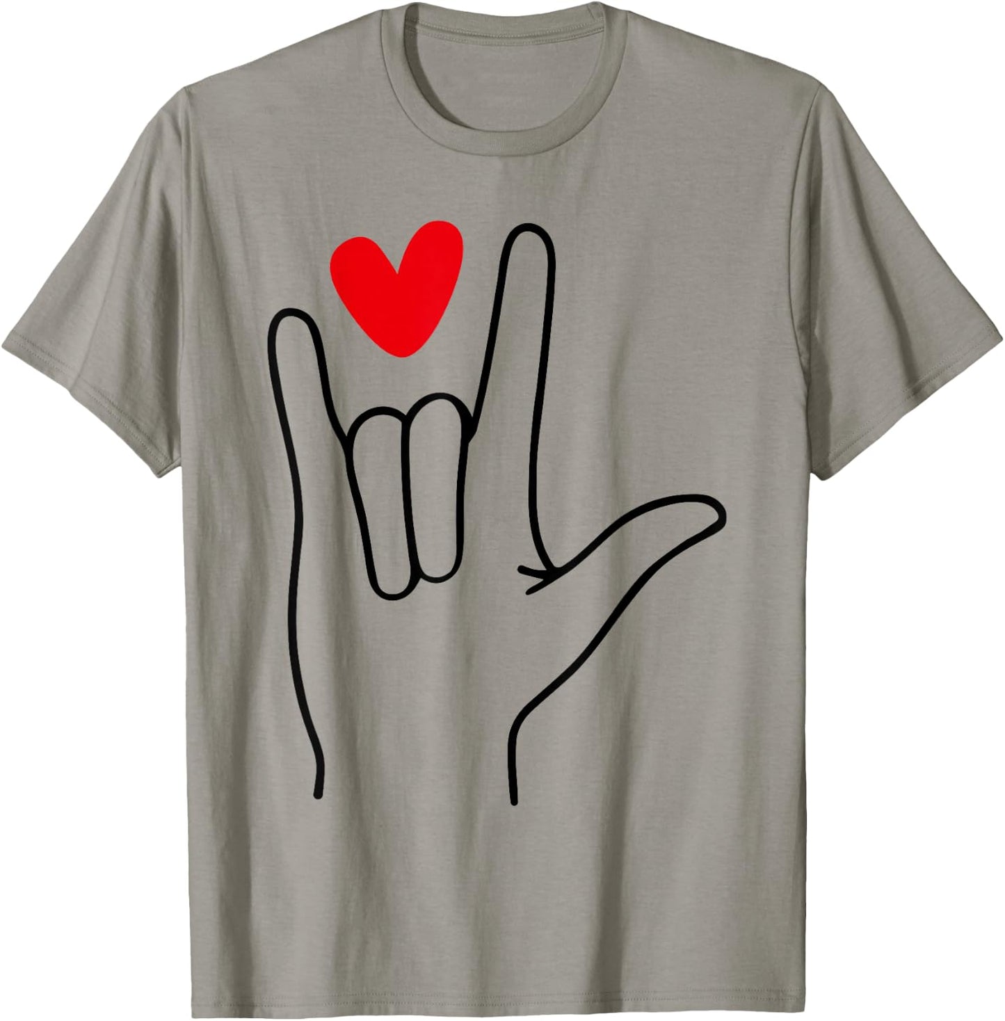 I Love You Sign Language Cute Happy Valentine’s Day T-Shirt - T-Shirt | Sand