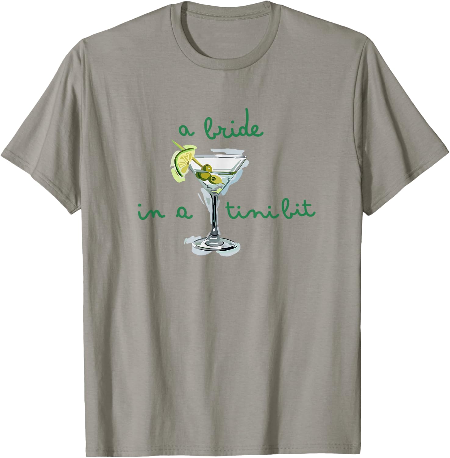 A Bride in a Tiny Bit Bride Cocktail Martini Bachelorette T-Shirt - T-Shirt | Sand