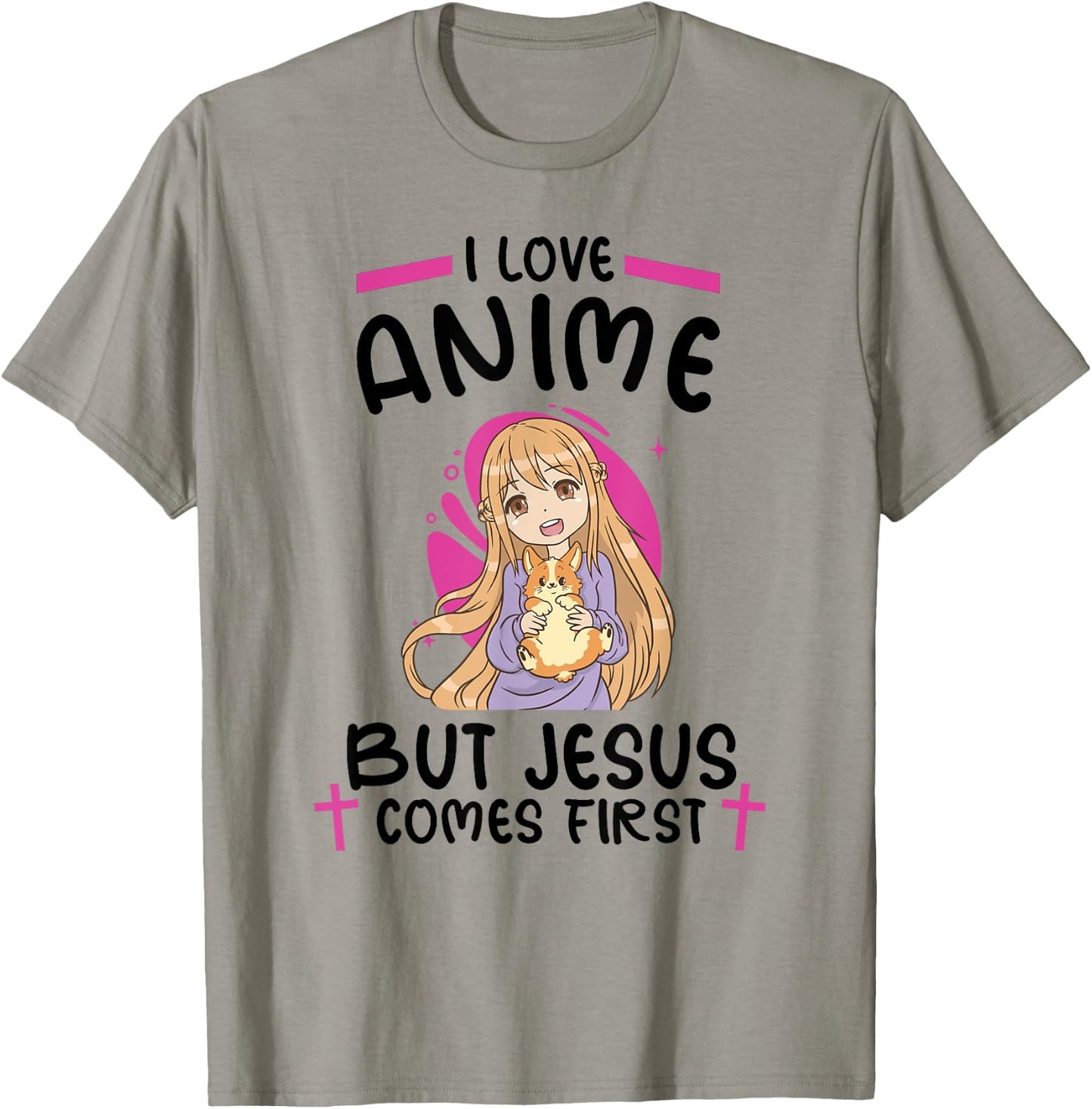 I Love Anime but Jesus Comes First T-Shirt - T-Shirt | Sand