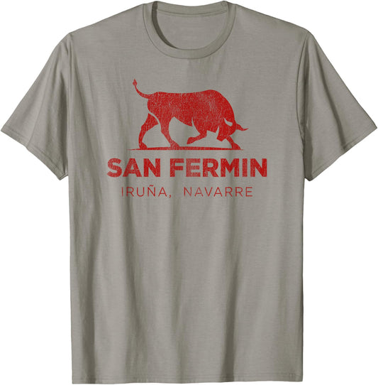 Camisetas de Espana / Spanish Shirts Pamplona Top | Basque Country San Fermin Women's - Grey, Small, Short Sleeve, , Classic Fit, Polyester 100% T-Shirt - T-Shirt | Sand