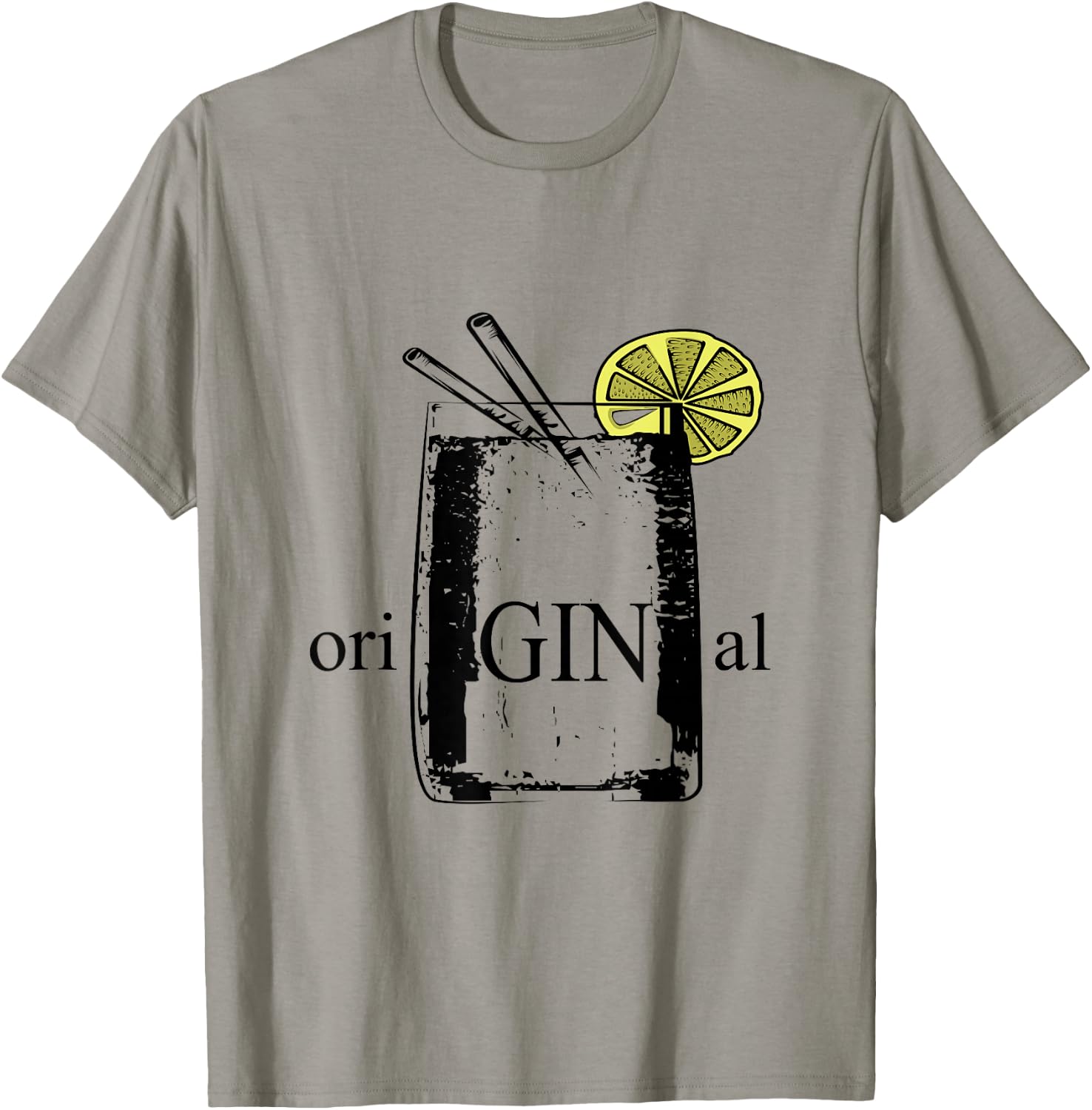 OriGINal Gin and Tonic Shirt Funny Longdrink Pun T-Shirt - T-Shirt | Sand