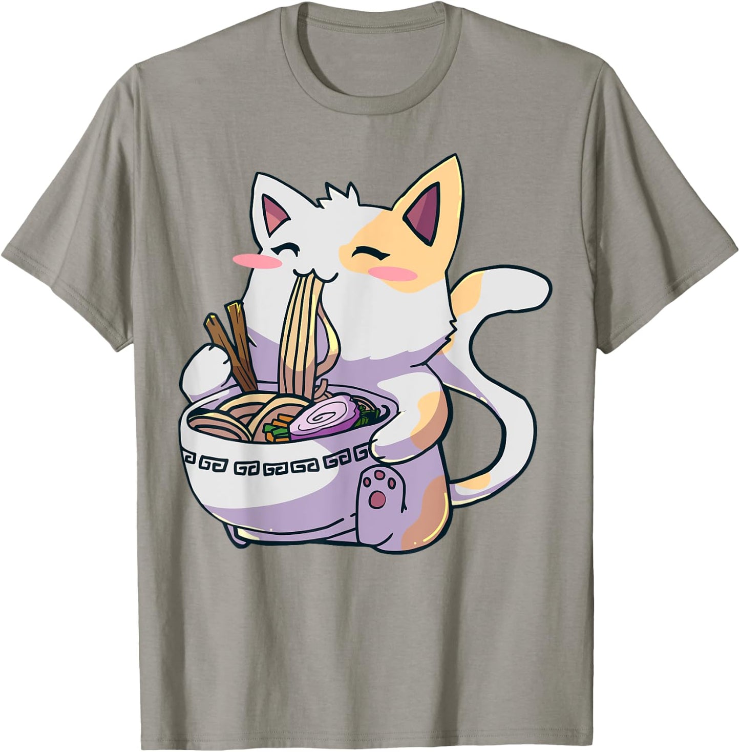 Ramen Cat Kawaii Anime Japanese Gift T-Shirt - T-Shirt | Sand