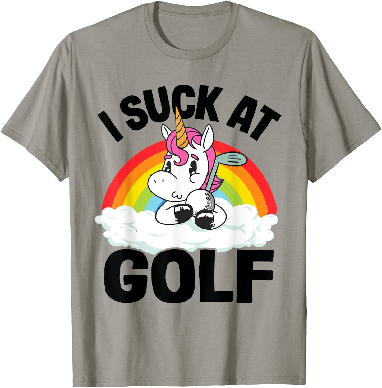I Suck At Golf Funny Golf Loser Unicorn Sarcastic Golfing T-Shirt - T-Shirt | Sand