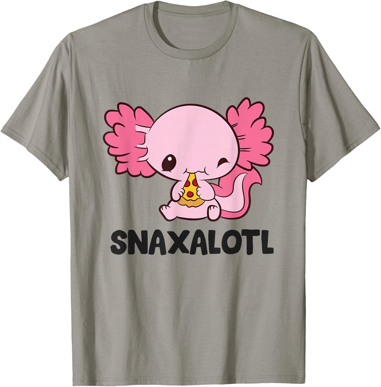 Snaxalotl Love Axolotls Cute Axolotl With Pizza T-Shirt - T-Shirt | Sand