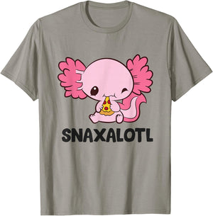 Snaxalotl Love Axolotls Cute Axolotl With Pizza T-Shirt - T-Shirt | Sand