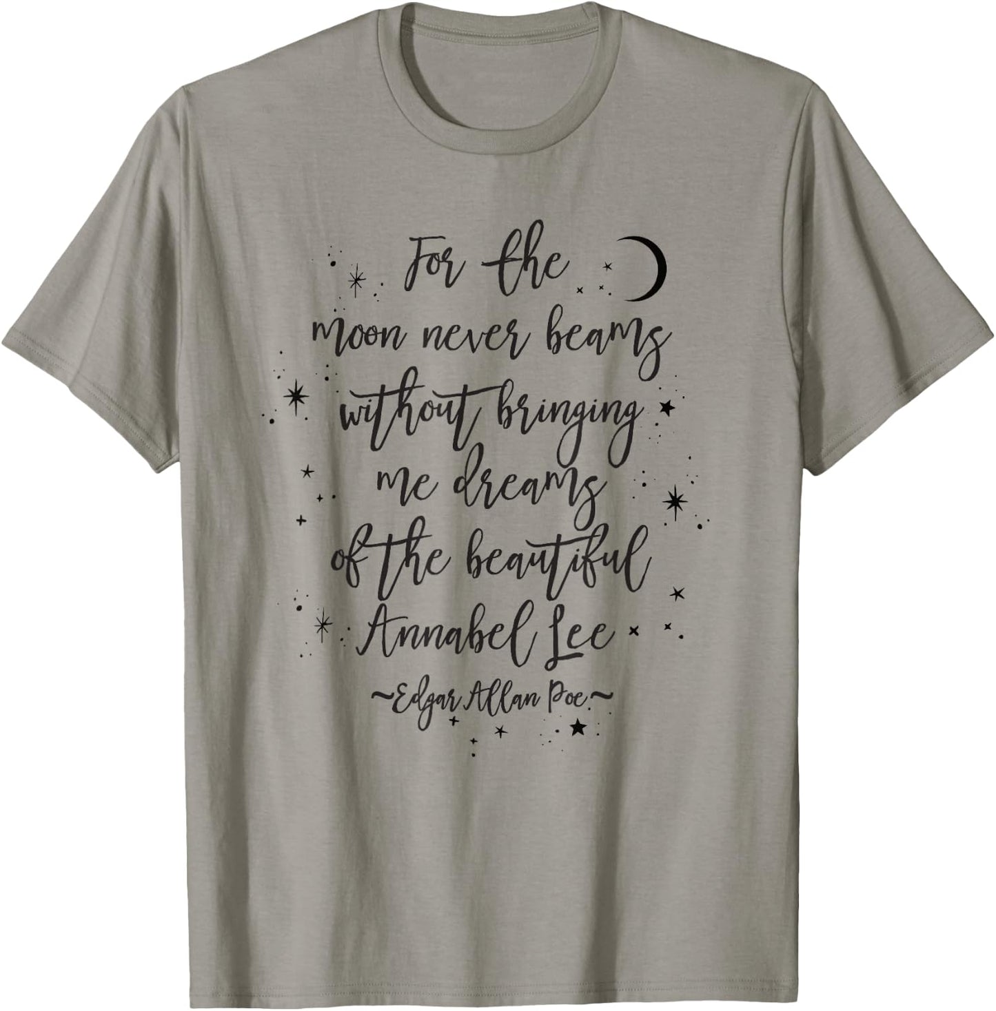 Annabel Lee Poem Quote, Gothic Edgar Allan Poe Bookworm Gift T-Shirt - T-Shirt | Sand