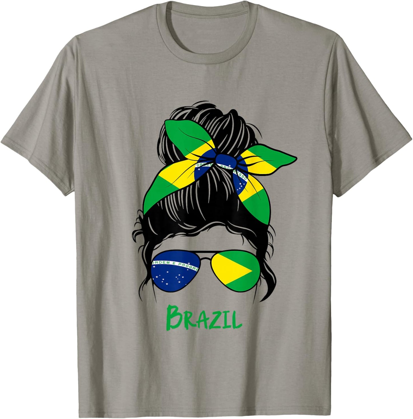 Brazil Pride Woman Bandana Brazil Flag Sunglasses Look T-Shirt - T-Shirt | Sand