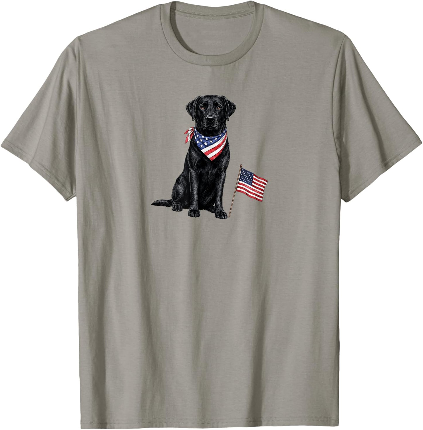 Black Labrador American Flag 4th of July T-Shirt - T-Shirt | Sand