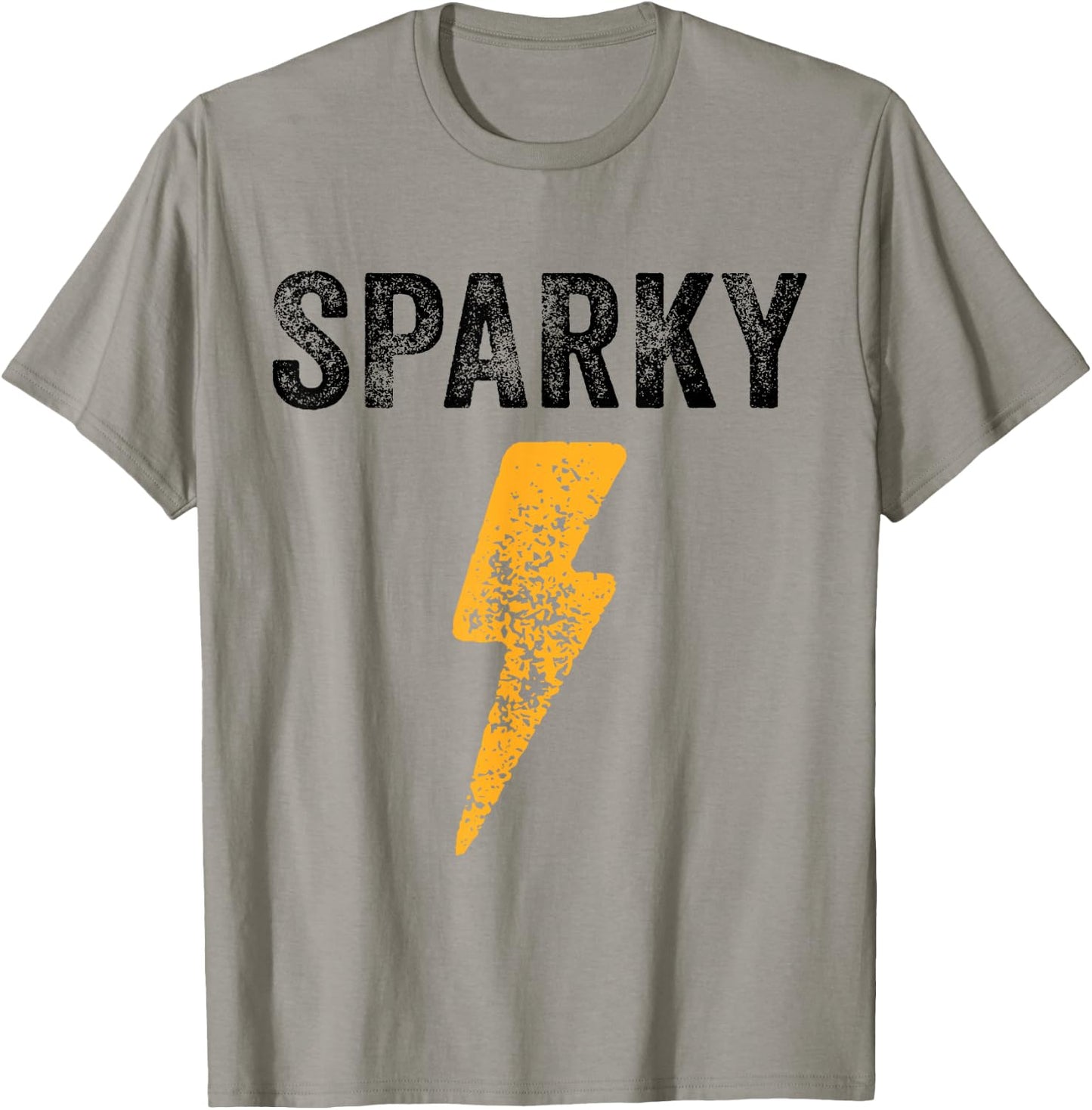Electrician Funny Sparky Nickname Lightning Bolt Distressed T-Shirt - T-Shirt | Sand