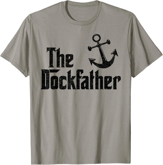 The Dockfather Funny Boating Fishing Boat Dad Captain Boater T-Shirt - T-Shirt | Sand