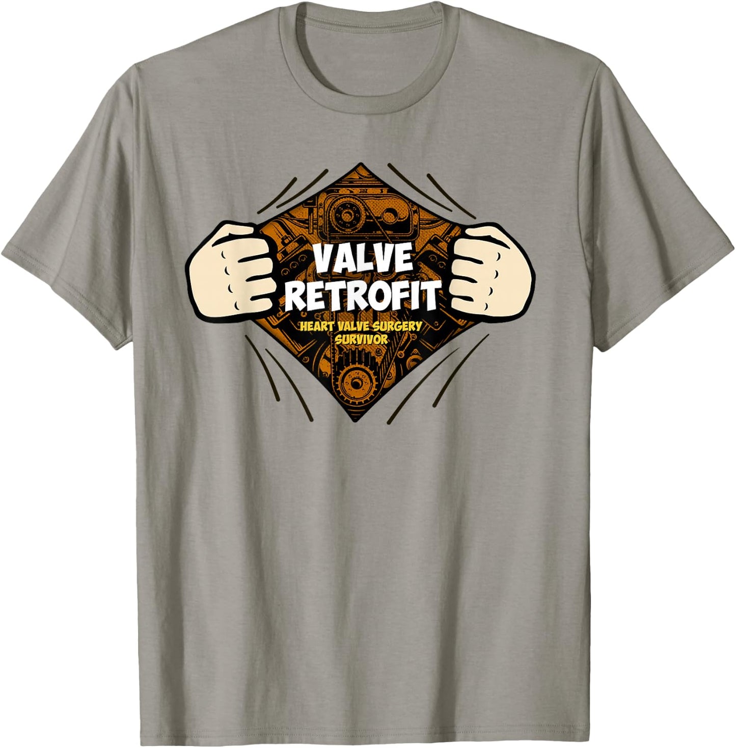 Heart Surgery Recovery Gift Valve Retrofit Survivors T-Shirt - T-Shirt | Sand