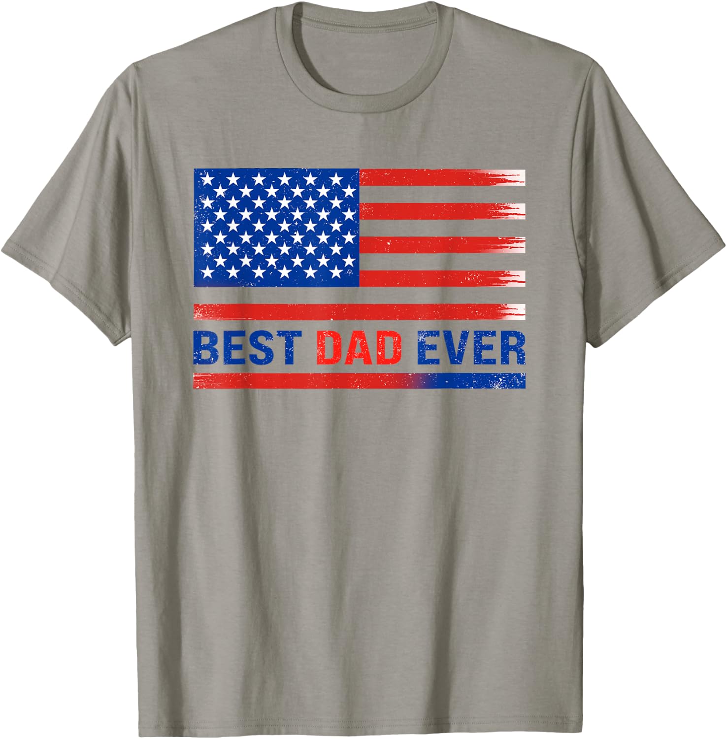Best Dad Ever with US American Flag Gifts Dad Fathers Day T-Shirt - T-Shirt | Sand