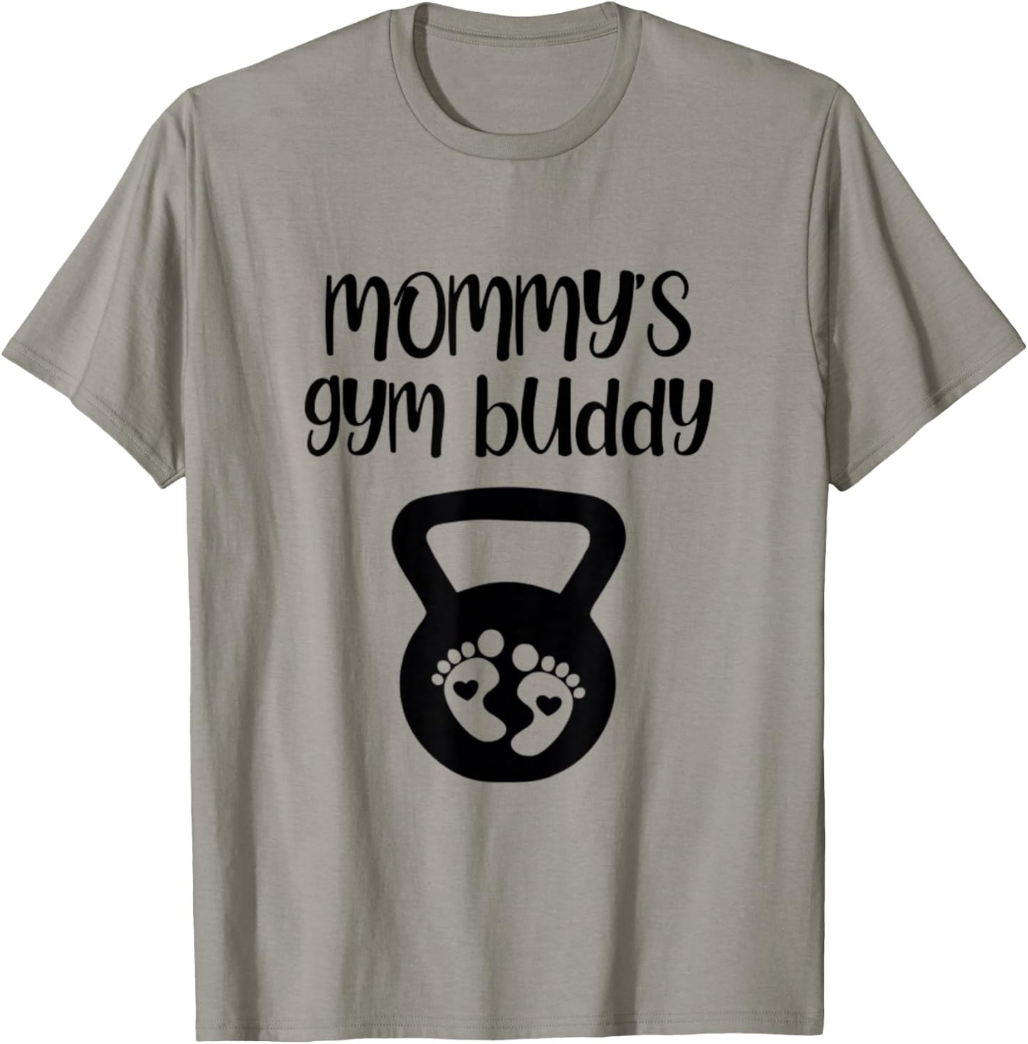 Mommy's Gym Buddy Pregnant Kettlebell Lifting Bodybuilding T-Shirt - T-Shirt | Sand