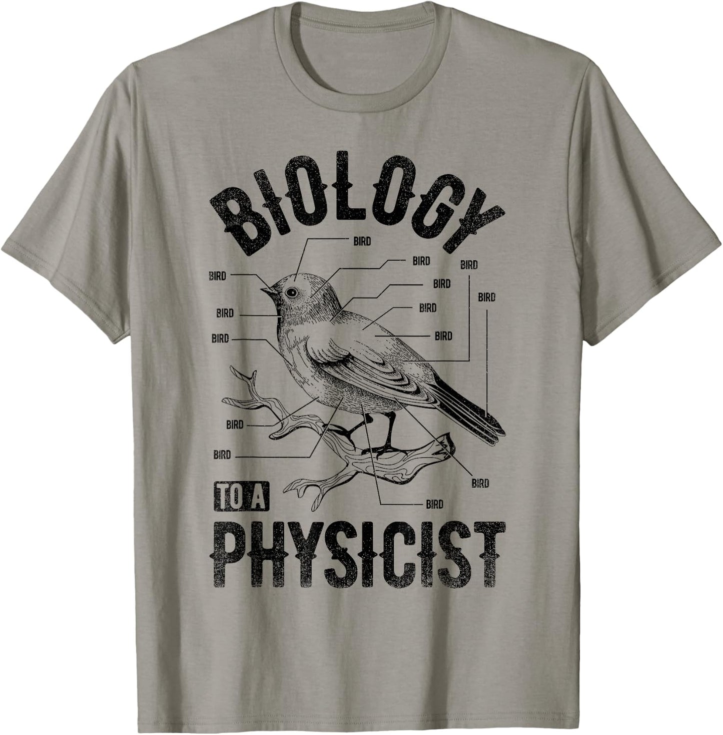 Bird Biology To A Physicist Science Funny Biologist Physics T-Shirt - T-Shirt | Sand