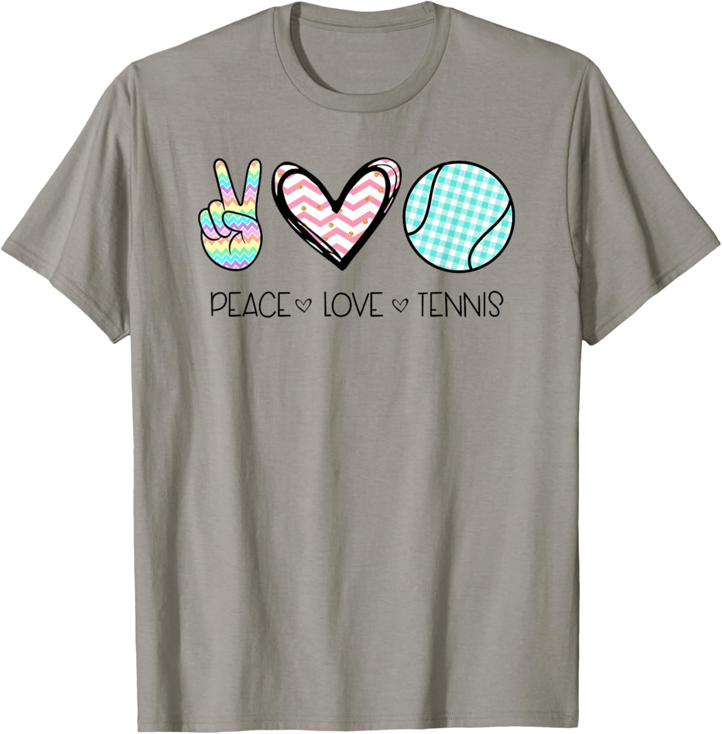 Peace Love Tennis Cute Design Teen Girls T-Shirt - T-Shirt | Sand