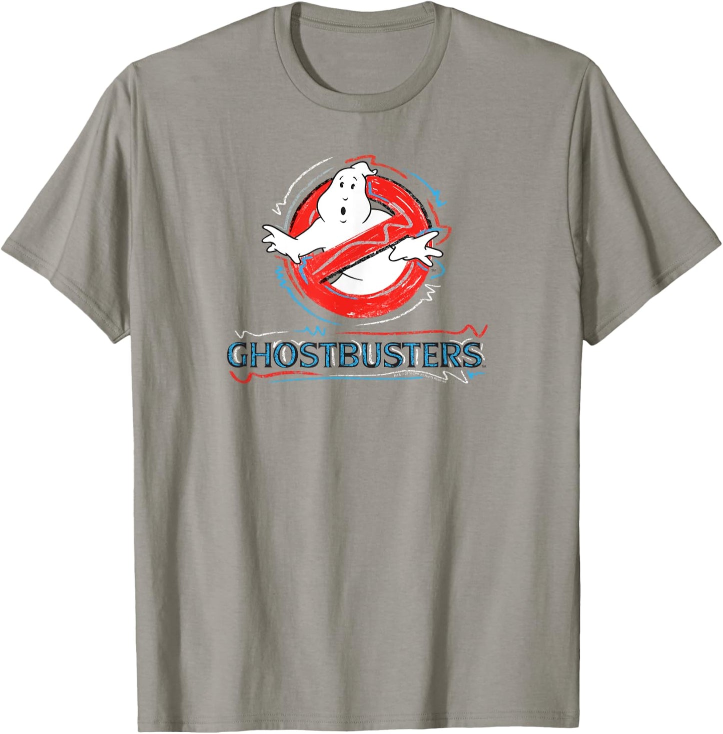 Ghostbusters No Ghost Scribbles Logo Funny Retro Movie T-Shirt - T-Shirt | Sand