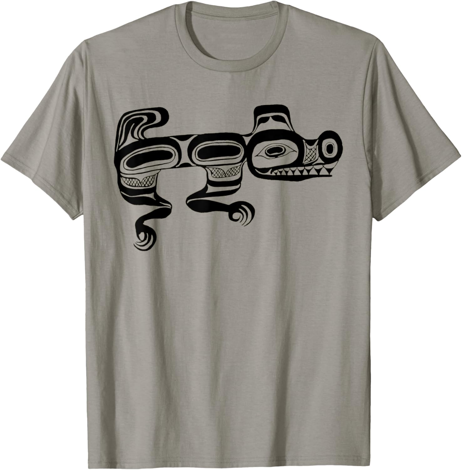 Sea Wolf Wasco Haida Pacific Northwest Coast Indian Tribal T-Shirt - T-Shirt | Sand